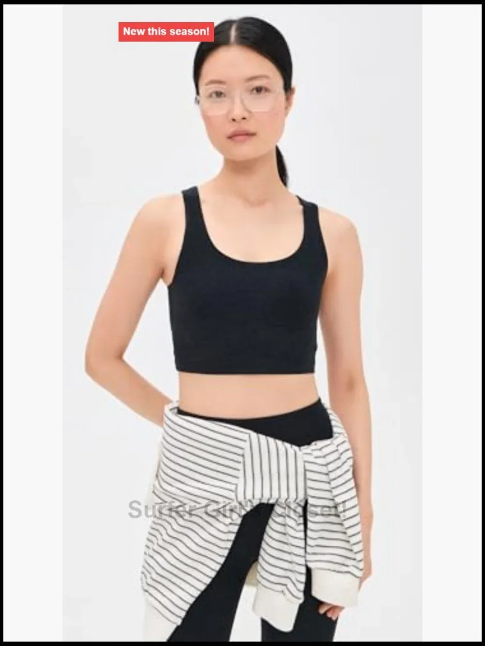 Spacedye Cropped Tank with Built-In Bra - Crossover Back Sleeveless Twist Top